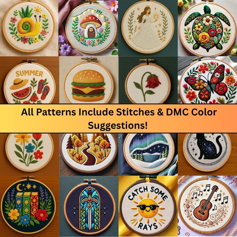 WHOLE shop Hand Embroidery Patterns Bundle, 1250+ DIY Embroidery Designs, Instant Download PDF, Lifetime Access, Current and Future Designs image 4