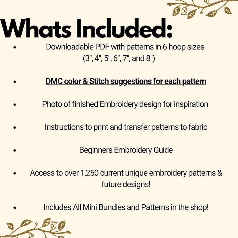 WHOLE shop Hand Embroidery Patterns Bundle, 1250+ DIY Embroidery Designs, Instant Download PDF, Lifetime Access, Current and Future Designs image 3
