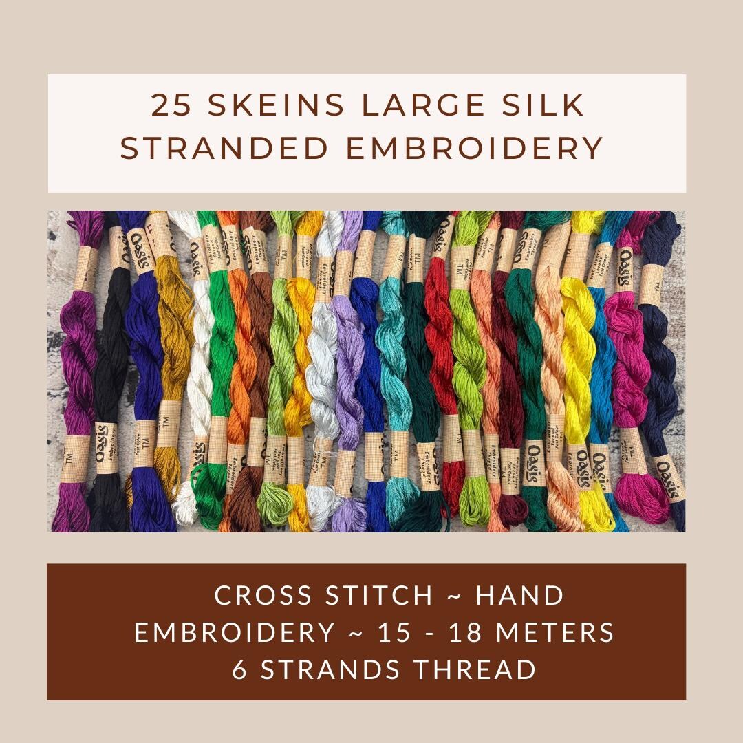 Silk Rayon: Pack of 25 Large Threads ~ Hand Embroidery Floss