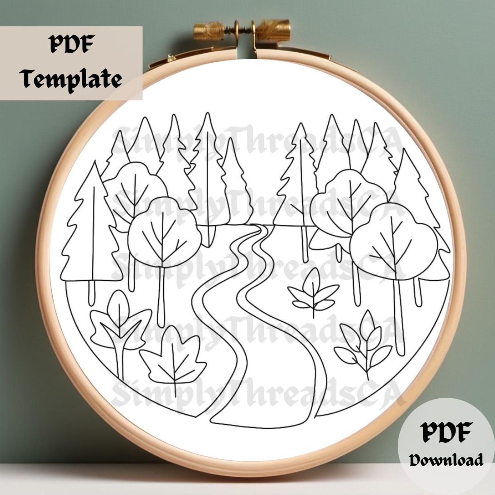 Autumn Forest Hand Embroidery Pattern, Fall Hand Embroidery PDF, Nature ...