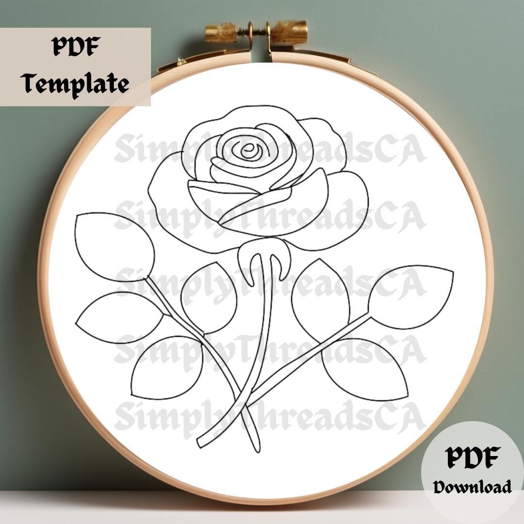 Embroidery Roses Pattern Roses Flower Embroidery Pattern, Floral Rose Hand Embroidery Design ...