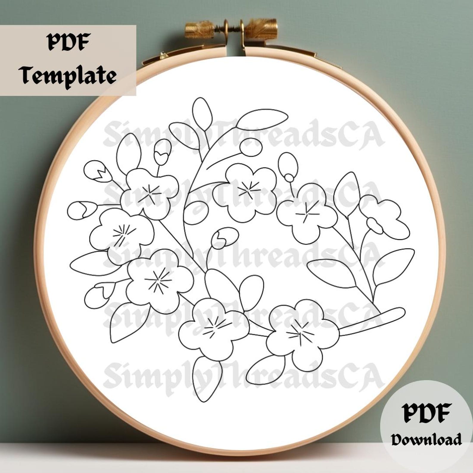 Blossoming Sakura Embroidery Pattern Spring Floral Hand Embroidery PDF blossoming-sakura-embroidery-pattern-spring-floral-hand-embroidery-pdf