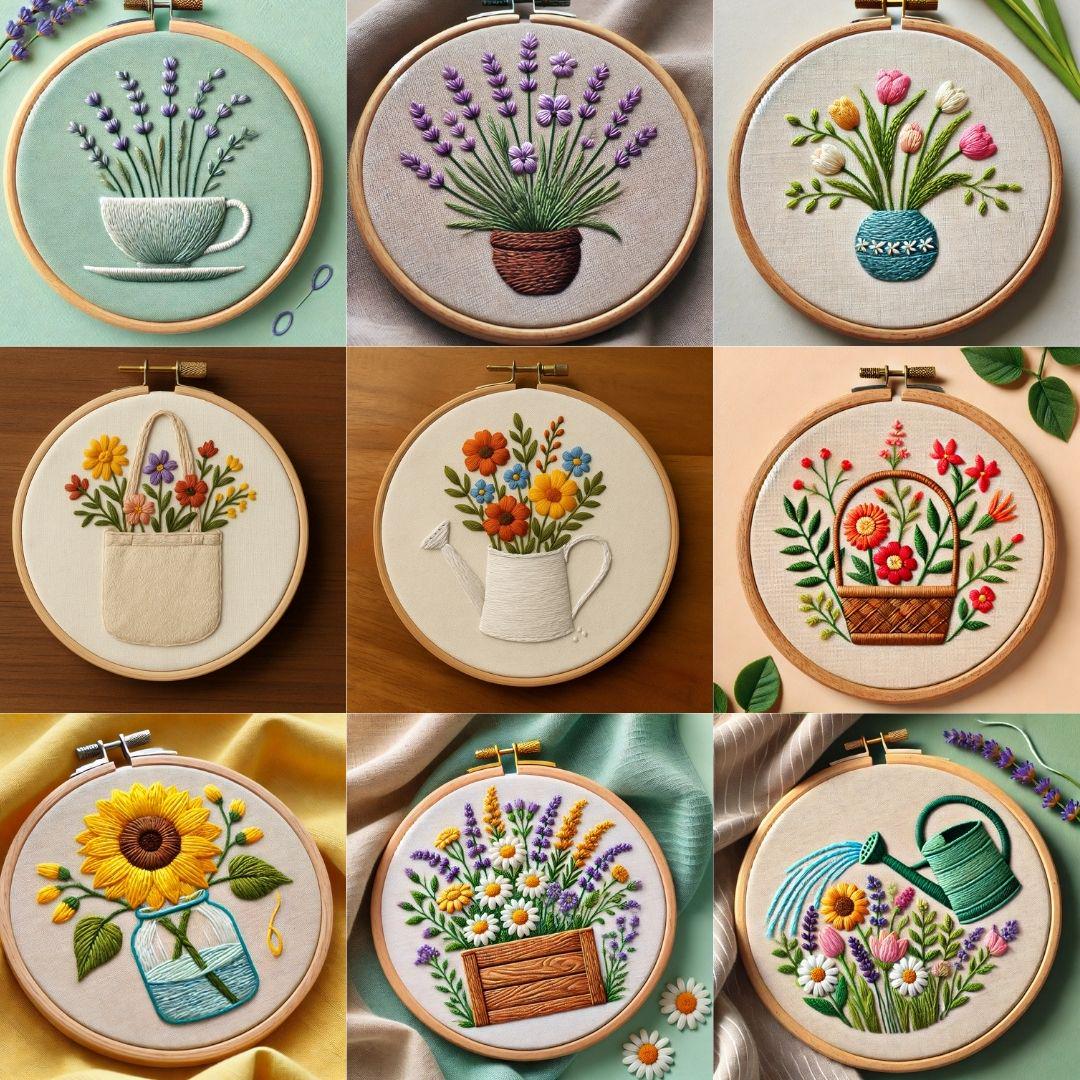 Floral Hand Embroidery Pattern Bundle, 150+ Botanical Stitch Designs ...
