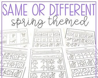 Same or Different Fall Worksheets Special Education - Etsy