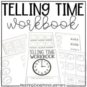Cuaderno de ejercicios para decir la hora Educación especial