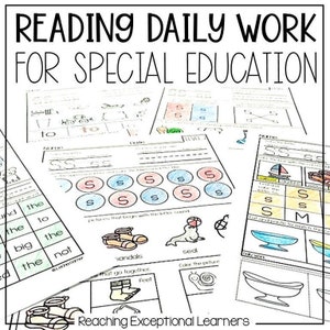 Reading Daily Work for Special Education
