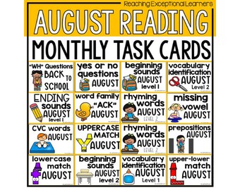 Back to School Reading Task Boxes