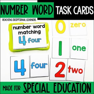 Number Word Match Task Cards