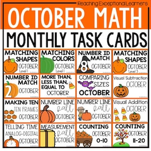 October Math Task Boxes