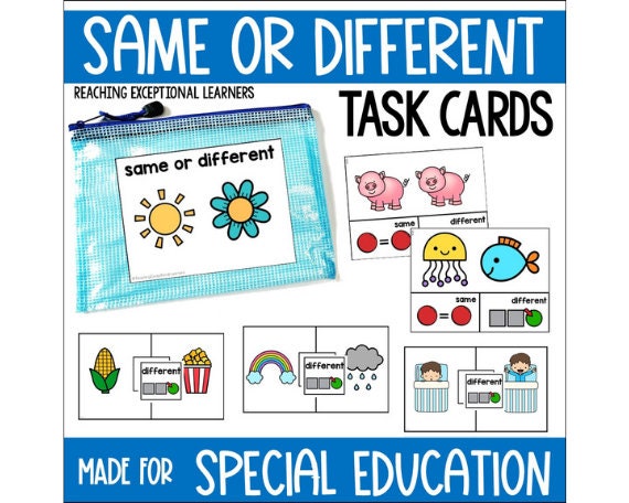 Same or Different Task Cards - Etsy