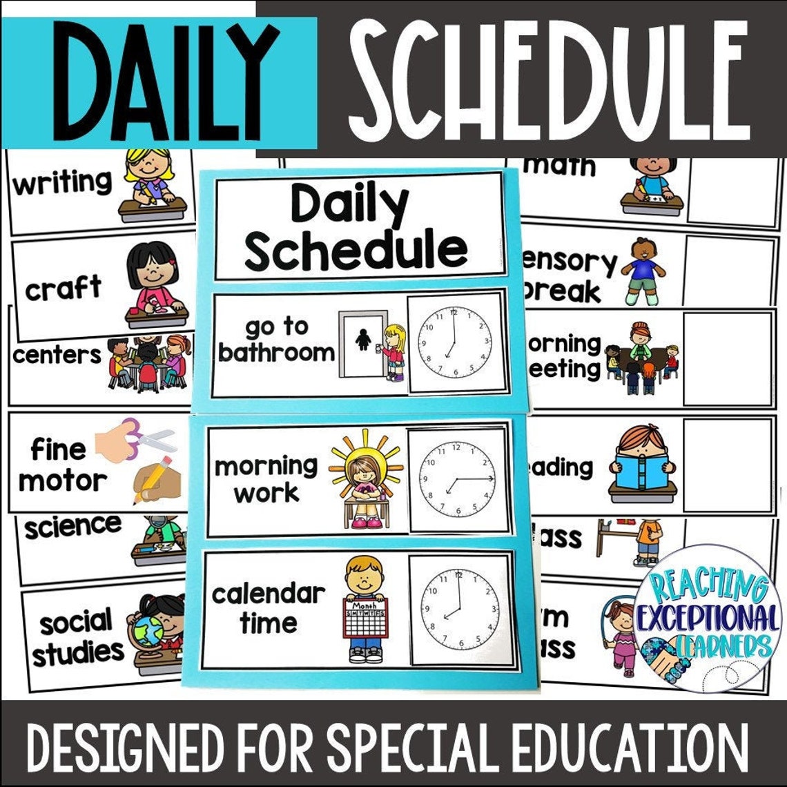 Visual Daily Schedule For Special Education Etsy