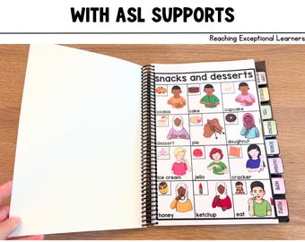 Visual Communication Book with ASL Supports - Special Education AAC Support