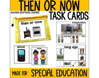 Antes ou agora Cartões de Tarefas Educação Especial