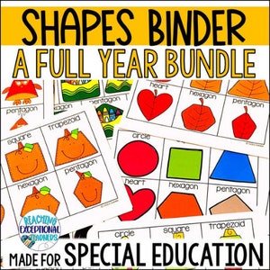 Shapes Adapted Binder for Special Education
