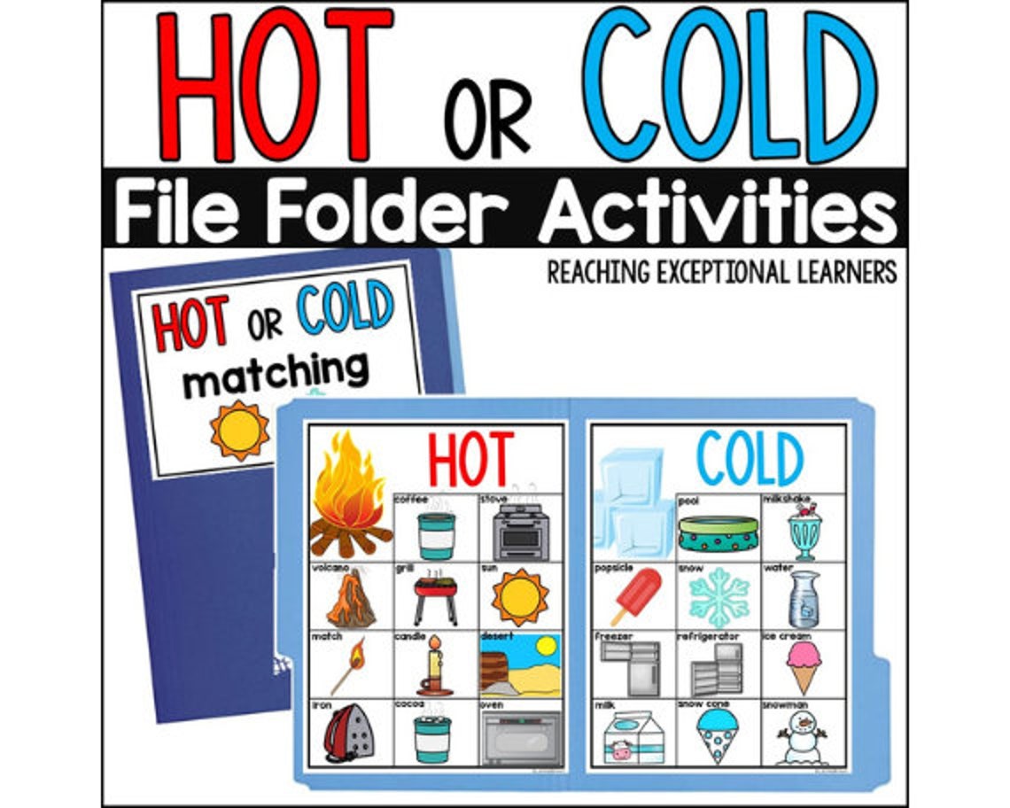 Hot or Cold File Folder Activities - Etsy