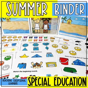 Summer Adapted Binder for Special Education