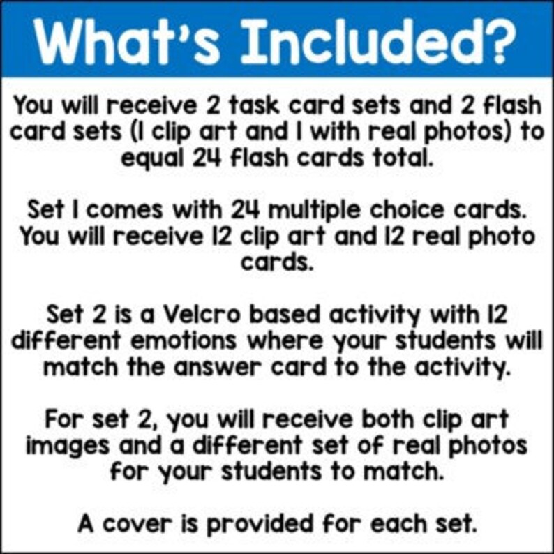 Emotions Task Card Set - Etsy