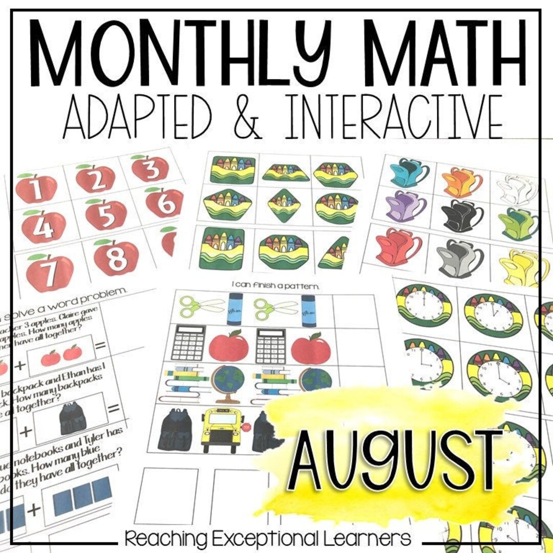 Back to School Math for Special Education - Etsy