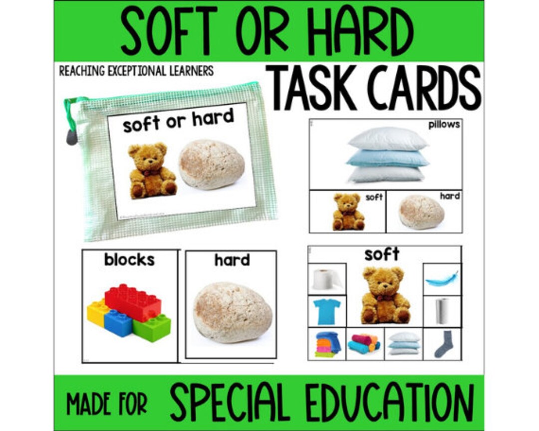 Soft or Hard Task Cards Special Education - Etsy