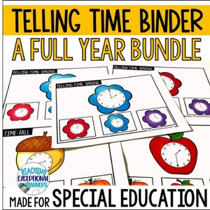 Telling Time Binder for Special Education
