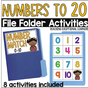 数字から20までのファイルフォルダーアクティビティ