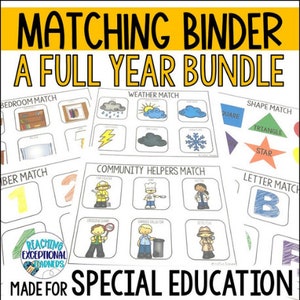 Matching Adapted Binder Special Education