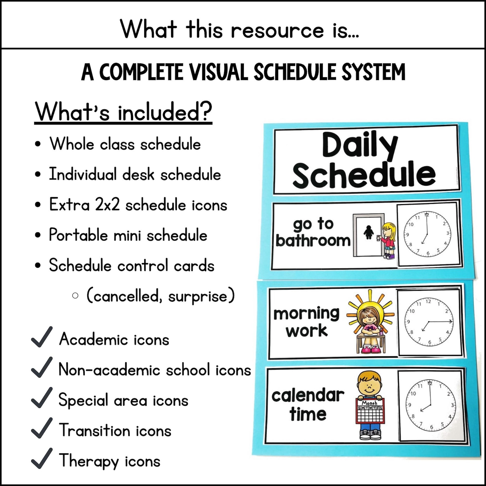 Complete Editable Visual Schedule System for Special Education ...