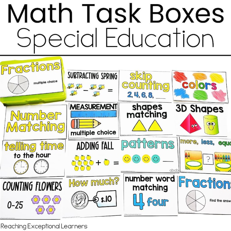 Math Task Boxes for Special Education image 1