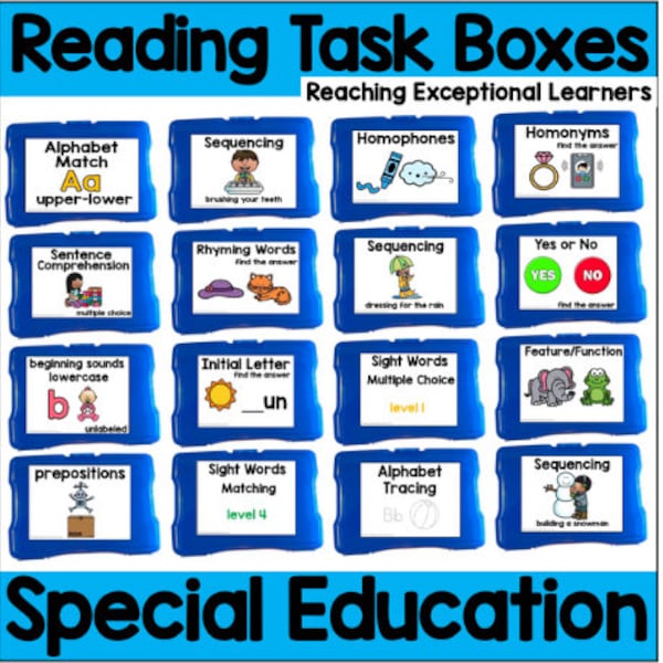 Reading Task Boxes Special Education