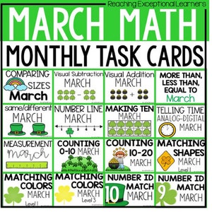 Scatole delle attività di matematica di marzo