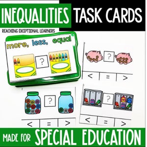 More Than, Less Than, Equal To Task Card Set