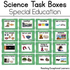 Boîtes à tâches scientifiques Éducation spécialisée