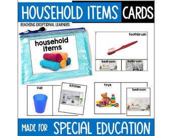 Set di schede attività per articoli per la casa