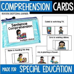 Sentence Comprehension Task Cards