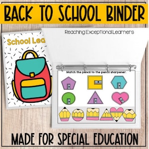 Back to School Adapted Binder for Special Education