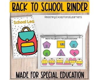 Back to School Adapted Binder for Special Education