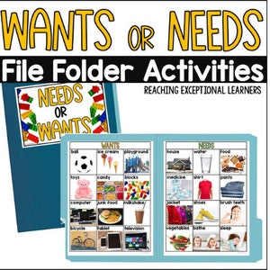 Wants or Needs File Folder Activity