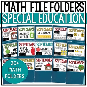 9月の数学ファイルフォルダーバンドル