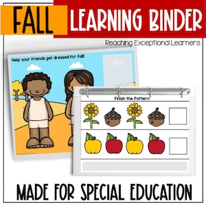 Fall Work Binder for Special Education