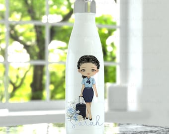 Personalised TUI Water Bottle, Double Walled Bowling Bottle, Cabin Crew Gifts, TUI Staff Drink Bottle, Flying Gift For Her, TUI Travel Agent