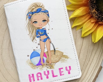Personalised Passport Cover For Her, Beach Babe Passport Holder, Cute Passport Cover, Travel Gift For Her, Girls Holiday Document Holder