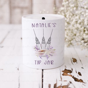 Personalised Beautician Tips Jar, Aesthetics Tip Box, Tips Jar For Beauty Salon, Gift For Aesthetics Practitioner, Beauty Salon Owner Gift