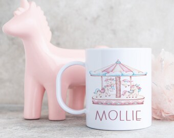 Children's Unicorn Unbreakable Cup, Girls Personalised Cup, Plastic Mug For Toddlers, Girls Unicorn Birthday Gift, Unicorn Tableware