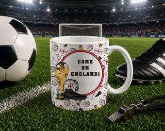 England Football Mug, Football Trophy Cup, Come On England, Football Fan Gift, Soccer Gifts