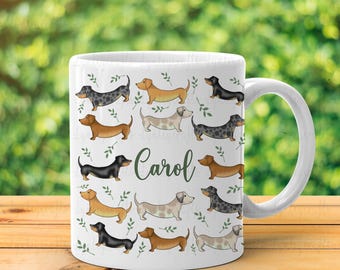 Spring Dachshund Mug, Sausage Dog Mug, Dog Lover Gift, Dachshund Owner Gift, Mothers Day Gift From The Dog, Birthday Gift to Dog Owner