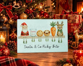 Christmas Chopping Board, Kitchen Glass Worktop Saver, Picky Bits Cutting Board, Festive Gift For Kitchen,  Christmas Gift For Mum Or Wife