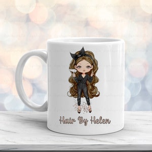 Personalised Hairdresser Mug, Mug For Hair Salon, Hairdresser Gift, Hair Stylist Coffee Mug, Business Owner Mug, Create Your Own Character