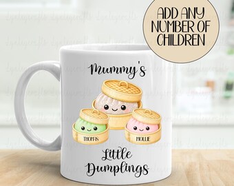 Little Dumplings Personalised Mug, Mum Mug With Children's Names, Add Any Amount Of Children, Grandchildren Gift For Nanna