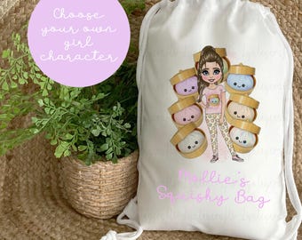 Personalised Kawaii Dumpling Bag, Girl Character Bag, Fidgets And Squishy Storage, Girls Birthday Gift, Viral Toy Gift, Girls Backpack