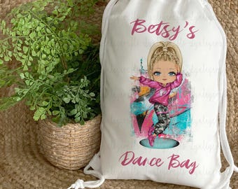 Personalised Dance Girl Bag, Dancing Gifts, Choose Your Own Dance Girl Character, Dance Lesson Backpack, Dance Teacher Gifts, Dance Daughter